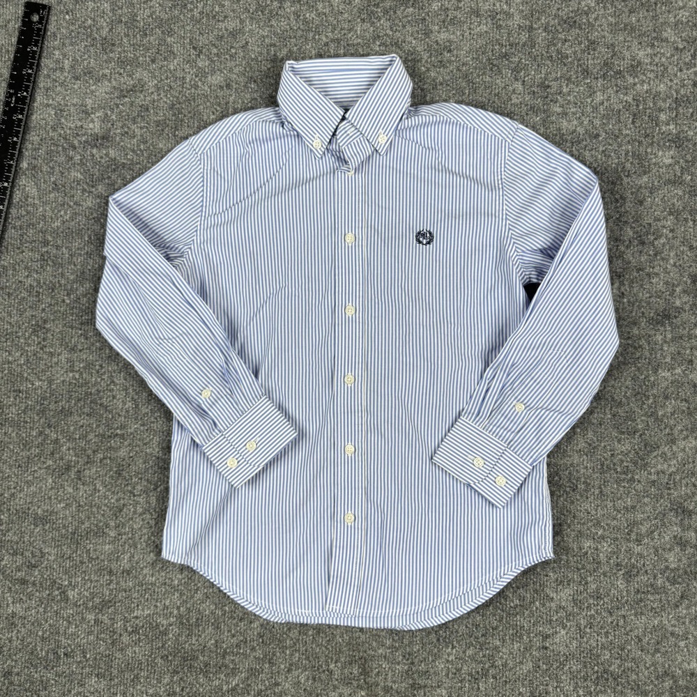 Lauren Ralph Lauren Button Down Womens Size 8 Blue Striped Long Sleeve Preppy